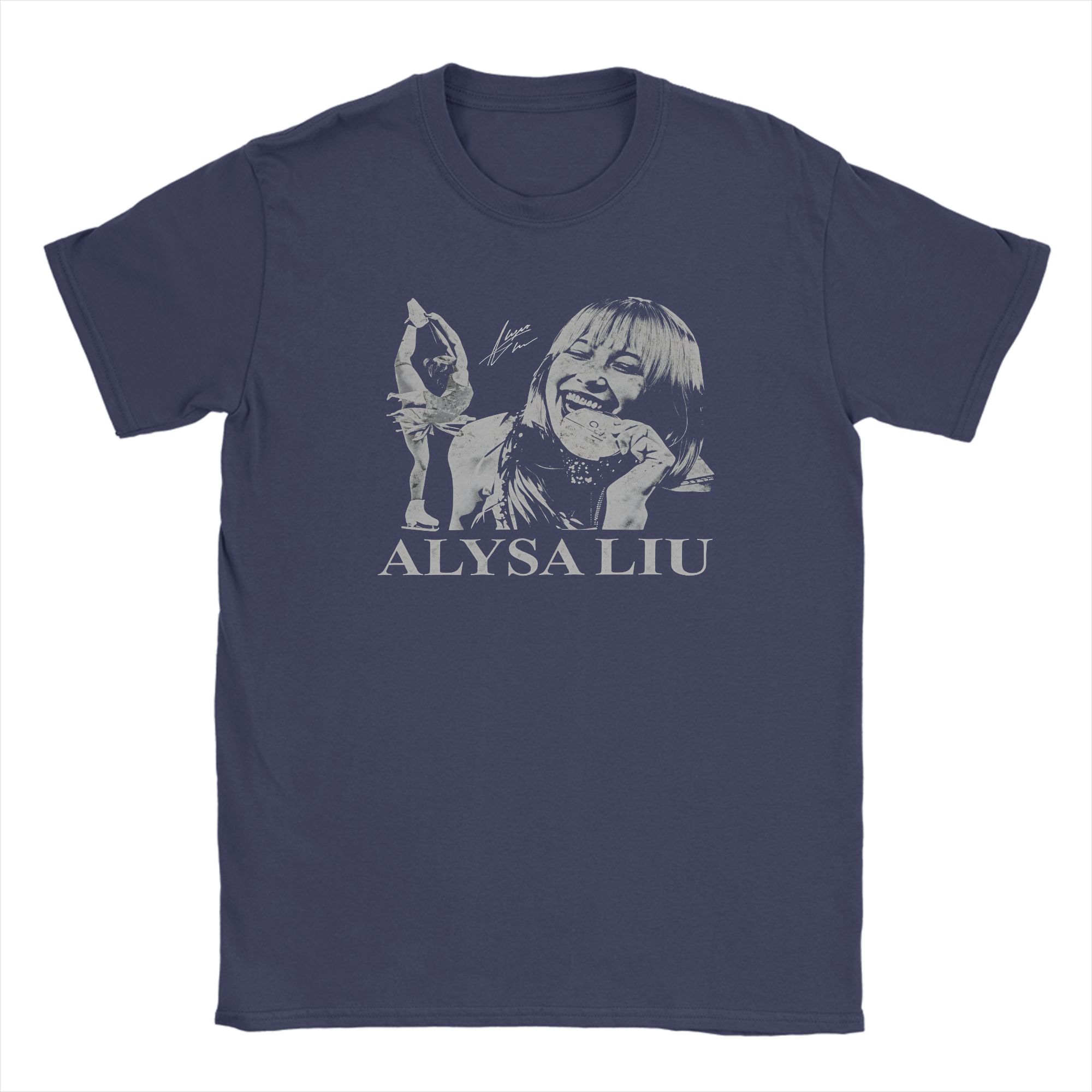 

Alysa Liu 2026 Gold TShirt for Unisex Hipster Cotton Tees O Neck Short Sleeve T Shirts Plus Size Tops 4XL