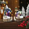 Lighted Christmas Cabin Music Box Rotating Santa Music Box With LED Light For Men Women Kid Birthday Christmas Present