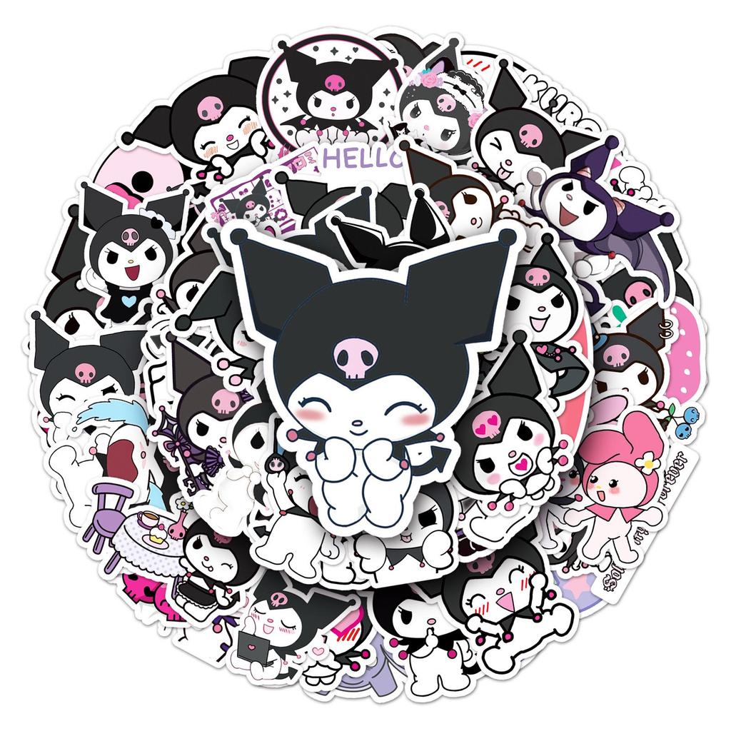 50 Cartoon Kuromi Stickers for Kids' Reward, Graffiti, Suitcase, Laptop, and Scooter