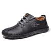 Men's Plus Size Handmade Leather Moccasins - New Spring Fashion Lace-up Casual Shoes