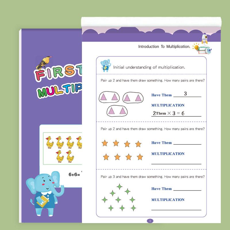 First Math Multiplication Workbook for Kids | 32 Pages Beginner Multiplication Practice | Early Math Activity Book
