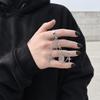 Double Chain Finger Ring, Adjustable Ring for Women Men, Street Style Stacking Design Ring, Dark Aesthetic Layered Ring