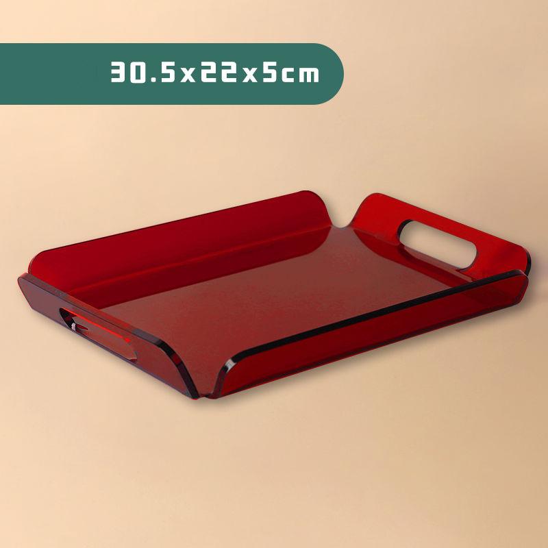 

Acrylic Serving Tray with Handles for Cosmetics Perfume,Spill-Proof Organizer,Space-Saver,Food & Drink Server Home Storage Décor кларет