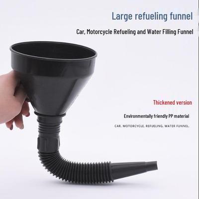 145mm Black Fueling Funnel with Filter Screen for Cars and Motorcycles - Self-Driving Tour Emergency Tool