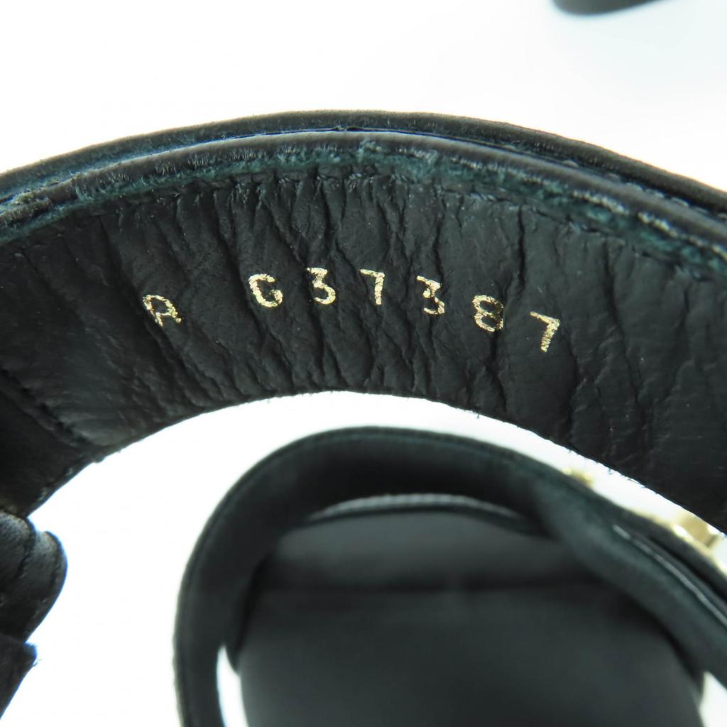 Great CHANEL Sandals COCO Mark Turnlock Sandals In Leather Black 35.5 G37387 Used
