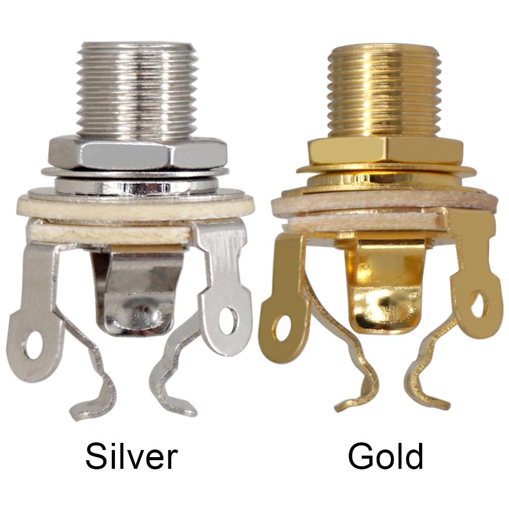 1-5Pairs Guitar Pickup 1/4 Inch 6.35Mm Output Jack Guitar Stereo Socket Parts Guitar Mono Jack Socket for Electric Guitar Bass