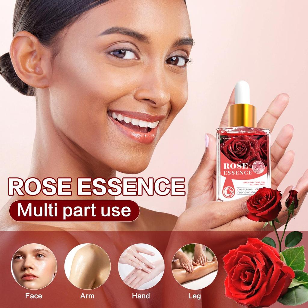 2 Stück - Reines Rosenöl mit Tropfer - Für Gesichtshautpflege, Spendet trockener Haut Feuchtigkeit, Ätherisches Öl für Gesichtsmassage, Premium-Geschenk für Frauen, Männer-15ml