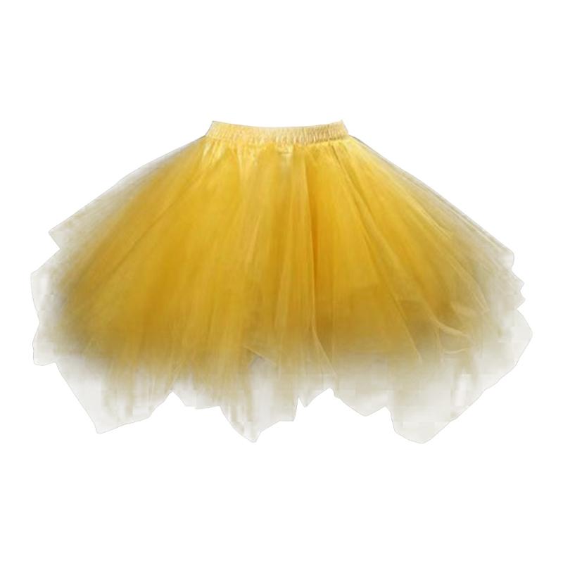 Многослойная юбка-пачка из тюля, танцевальная юбка-пачка, юбка принцессы, плиссированная юбка миди. золотистый