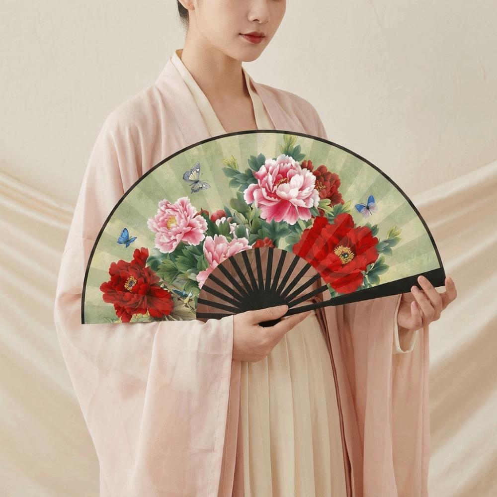 Silk Cloth Folding Handheld Fan Handmade Dance Fan Portable Bamboo Fan Art Fans