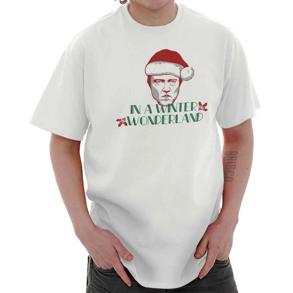 Funny Christmas Walken In Winter Wonderland Womens or Mens Crewneck 100% Cotton T-shirt Mens Tees Top Tee S