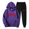 Mens Womens Casual Hooded Fleece-Lined Sweatshirt Set Lightweight Streetwear Outfit