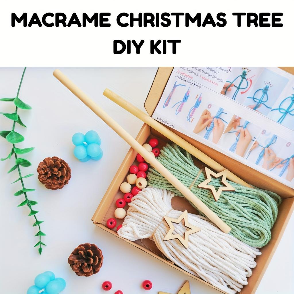2pcs Woven Christmas Tree DIY Kit, Woven Wall Hanging, Includes Patterns and Video Tutorial, Christmas Tree Wall Decor, Christmas Wall Decor