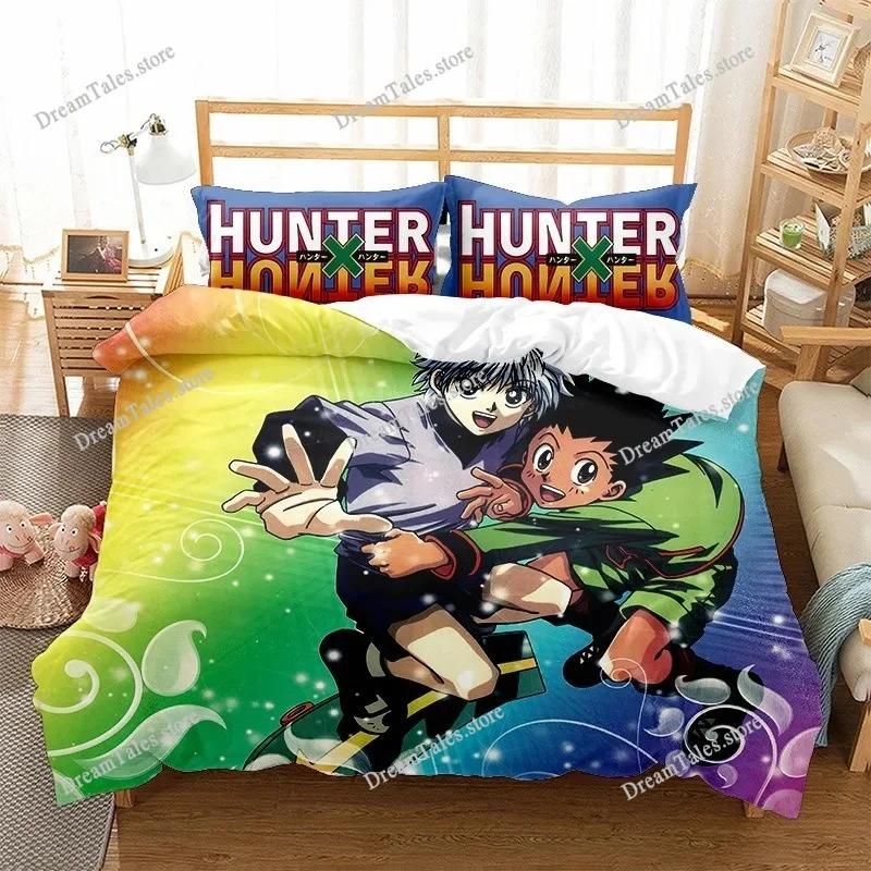 HUNTER×HUNTER Bedding Set Single Twin Full Queen King Size Bed Set Aldult Kid Bedroom Duvetcover Sets Bed Furniture Set Bedroom