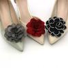 2PCS Removable Rhinestones Shoe Clips Fabric Art Flower Shoe Charm Buckle Bride Shoes Decoration High Heel Versatile