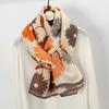 Elegant Floral Scarf Shawls Korean Style Shawl Wrap Fashion Luxury Silk Scarf  Travel