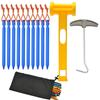 Ultra-light Aluminum Camping Tarp Set: Tent Stakes, Windproof Rope & Buckles, 18cm Triangular Ground Stakes