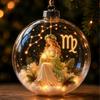 Warm Light Zodiac Ball Ornament Clear Round Shape Lighted Christmas Ornament  Christmas Tree Decor
