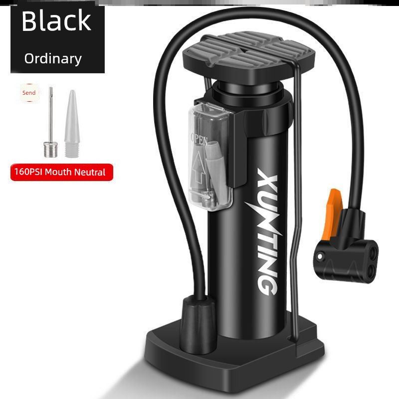Automobile Inflator with Barometer Car Special Pump Vehicle Air Pump Portable High Pressure Foot Air Pump Ordinary Black [Mini Portable]