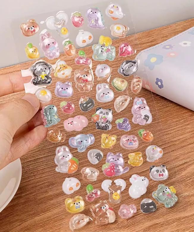 New Funny Sweet  Ice Cream Pets Drop 3d Relief Sticker Scrapbooking Diy Diary Decor Journaling Stationery Kawaii Stickers