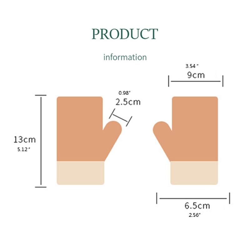 Convertible Gloves Winter Half Finger Mittens Stretchy Knit Fingerless Gloves with Soft Cover for Kids Teens Kawaii