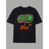 European Sizes Men'S Vibrant Acid Horse Graphic T-Shirt - Casual Crew Neck, Short Sleeve, Lightweight Tee for Summer & Spring