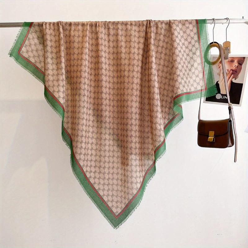 Spring and Summer Thin Imitation Cotton and Linen Shawl, Travel Photo, Color Printed Scarf, Air-conditioned Room Large Square Scarf