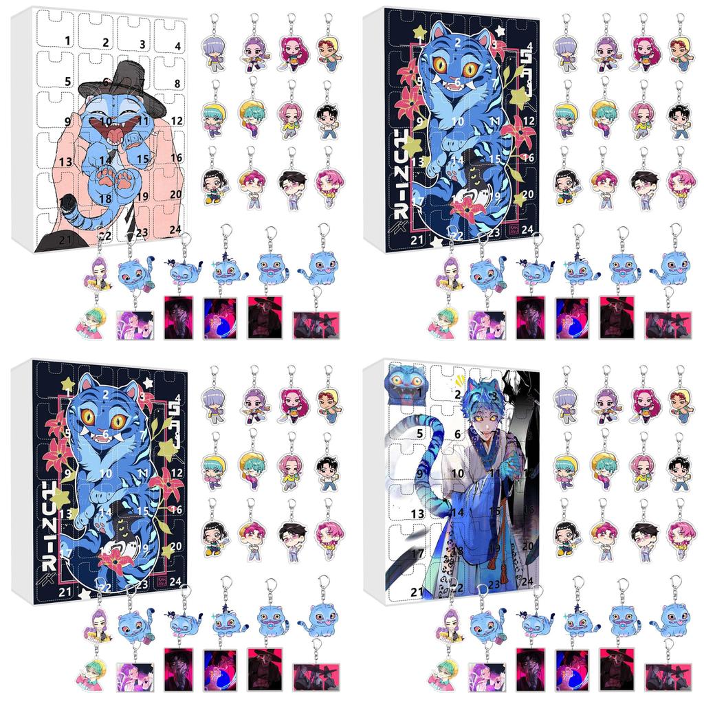 Kpop Demon Hunters Christmas Advent Calendar With Acrylic Charms And Keyring For Celebrations