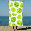 Green Disco Ball Lime Beach Towel, Microfiber Sand Free Quick Dry, Boho Summer Citrus Print, Soft Absorbent for Pool & Vacation