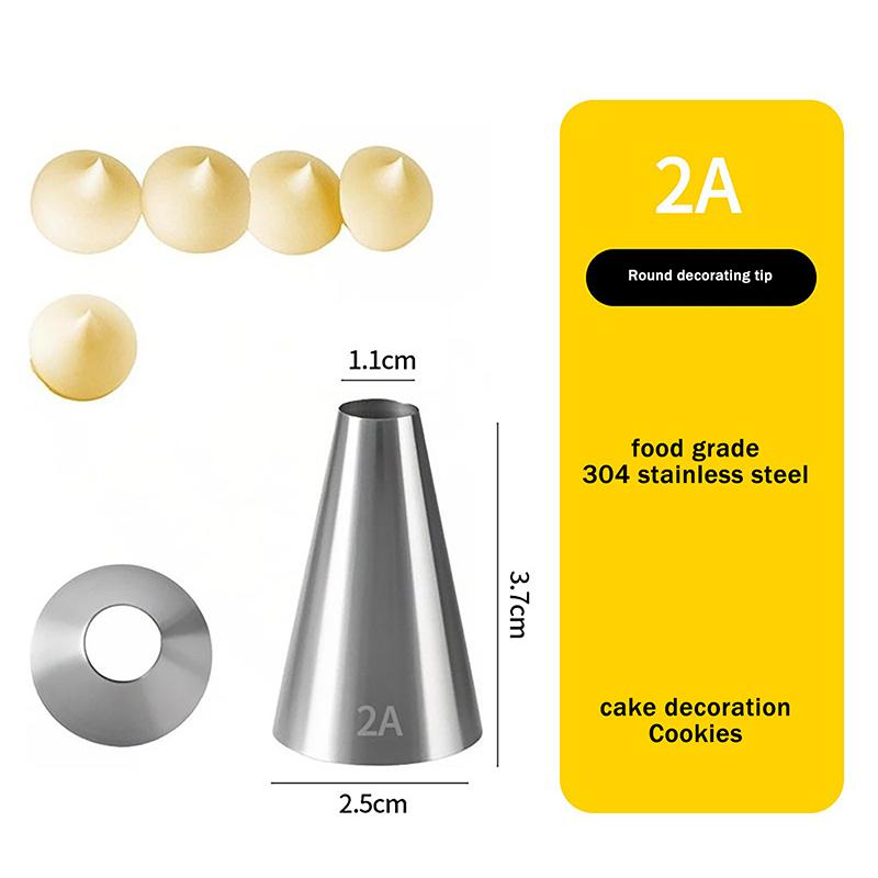 1M/2A/2F/6B Spritstans för tårta DIY Glasyr Spritsmunstycken Bakverkstips Fondant Tårtdekorationsspets Munstycke i rostfritt stål Bakverktyg