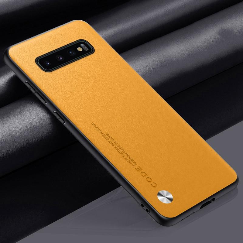 Luxury PU Leather Case For Samsung Galaxy S10 5G S10 Plus S10Plus Back Cover Business Matte Silicone Protection Phone Case Coque