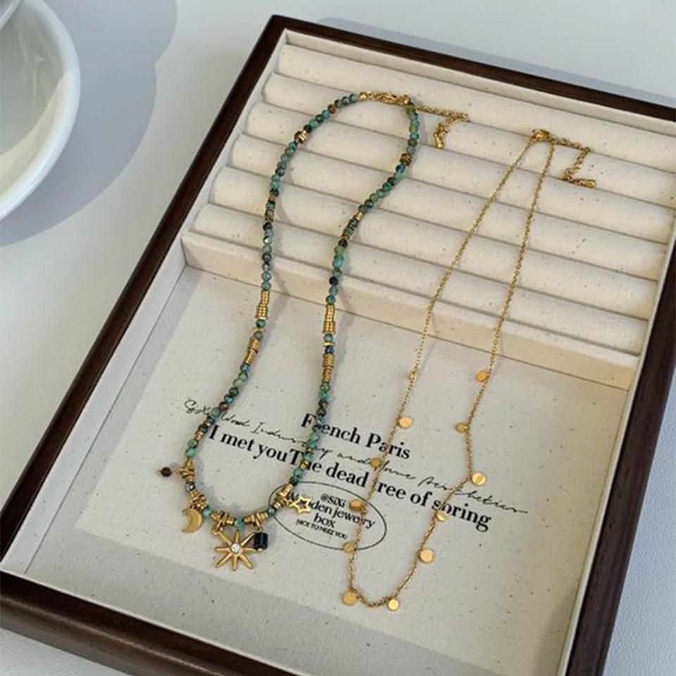 

ZAKOL Винтажное богемное ожерелье из каменных бусин для женщин, очаровательный кулон в виде звезды манго, многослойная цепочка для ключиц, модные циркониевые подарки