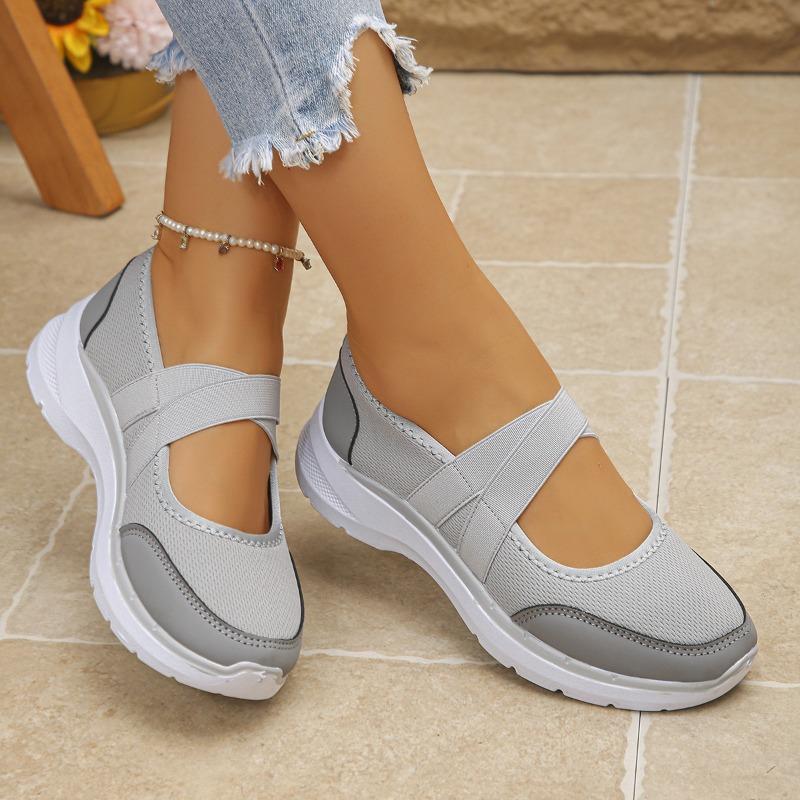 Women's Platform Sandals Fashion Sequins Fabric Shallow Mesh Casual Shoes Thick-soled Cushion Sports Shoes Daily Walking Shoes