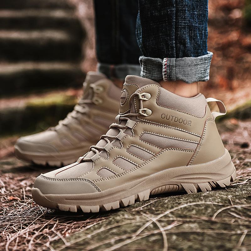 

Autumn new platform sports shoes medium top off-road boots hiking shoes mountain boots military boots fashion casual shoes 49