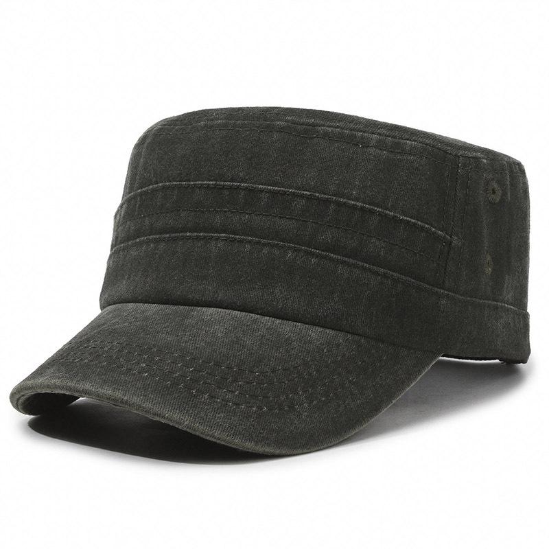 Pánská obnošená vojenská čepice s plochým vrškem, jarní/letní kachní kšiltovka, klobouk proti slunci v korejském stylu