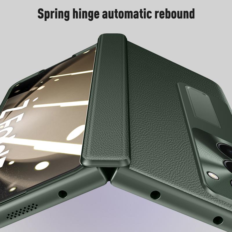 Bracket Case for Samsung Galaxy Z Fold 6 5 4 Fold 5 Front Screen with Film Protection Shockproof Fashion Hinge Skin Feel Cover