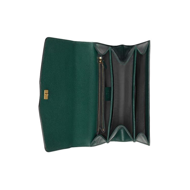 Gucci Zumi Metal Double G Buckle Classic Recommended Grain Leather Crossbody Shoulder Bag Small Women Bags Dark-Green 576388-1B90X-3154