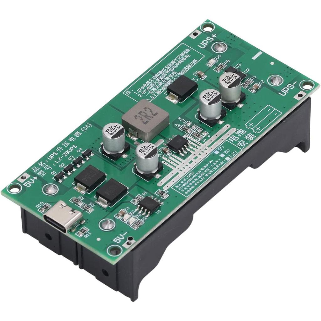 Type-C 15W 3A Fast Charge UPS Power Supply / 18650 Lithium Battery Charger Module DC-DC Step Up Booster Converter 5V 9V 12V