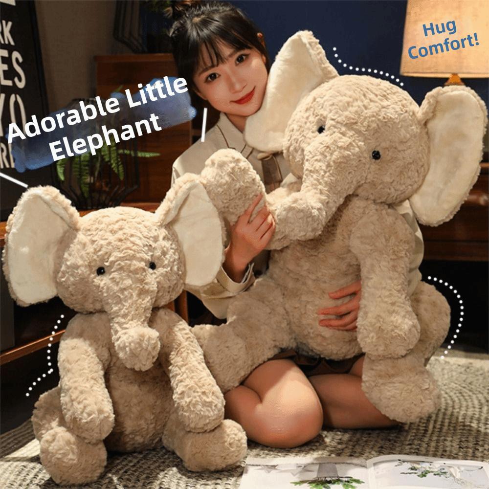 Soft Elephant Plush Toy Cute Stuffed Elephant Companion Doll Elephant Plushy  Bedside Ornament
