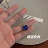 Temperature-changing color love necklace Women's ins style niche design trendy street auction collarbone chain necklace