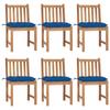 Day and Night - Day and Night Garden Chairs 6 Units Solid Teak Wood with Cushions