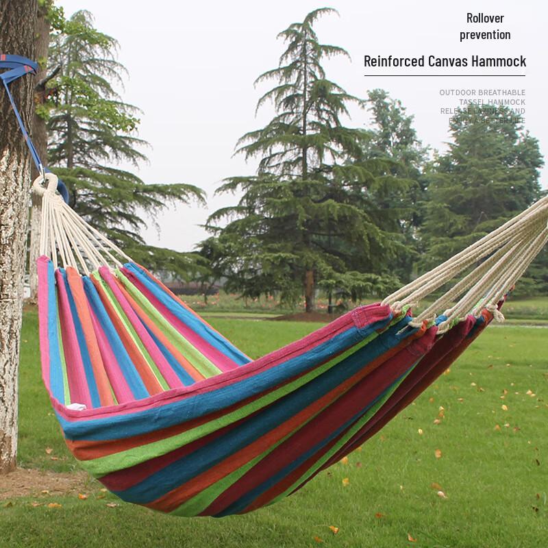 Outdoor Anti-rollover Double Canvas Hammock
