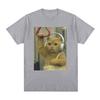 Subway Cat Meme T-shirt Gen Z Joke Stupid Brainrot Cat Lover Gift T-shirts Funny Kitty Cool Cotton Short Sleeve T-Shirts Unisex