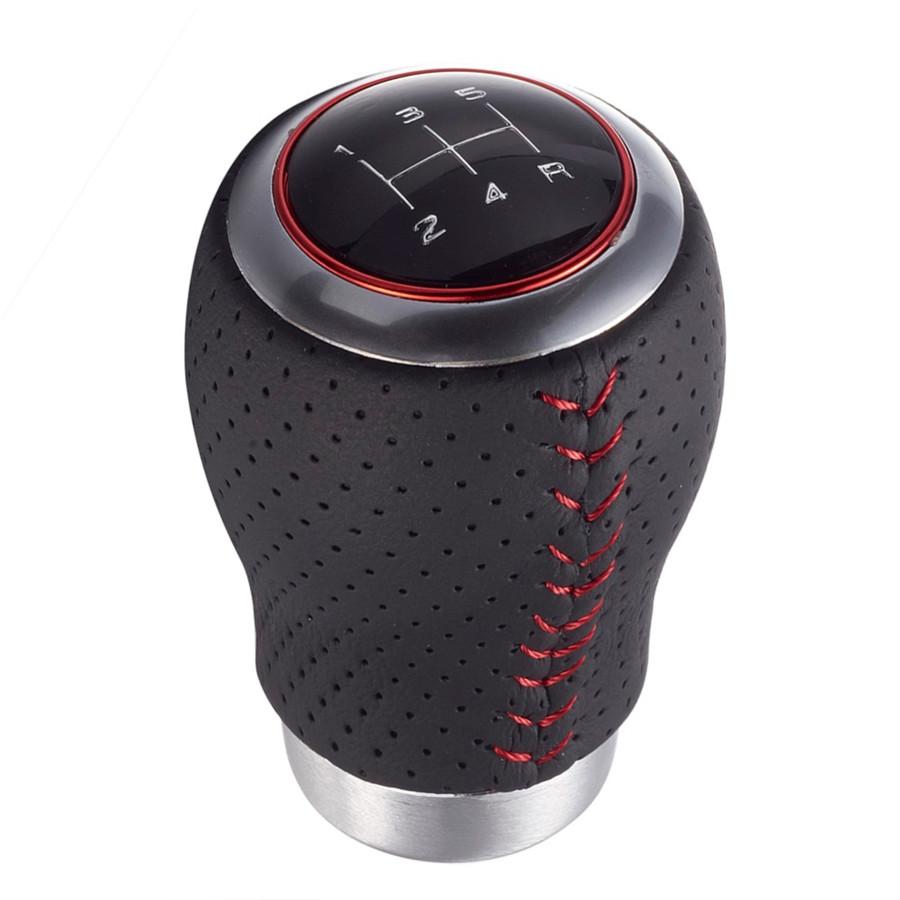 5 Speed Car Gear Shift Knob Manual Transmission Shift Lever Black & Red