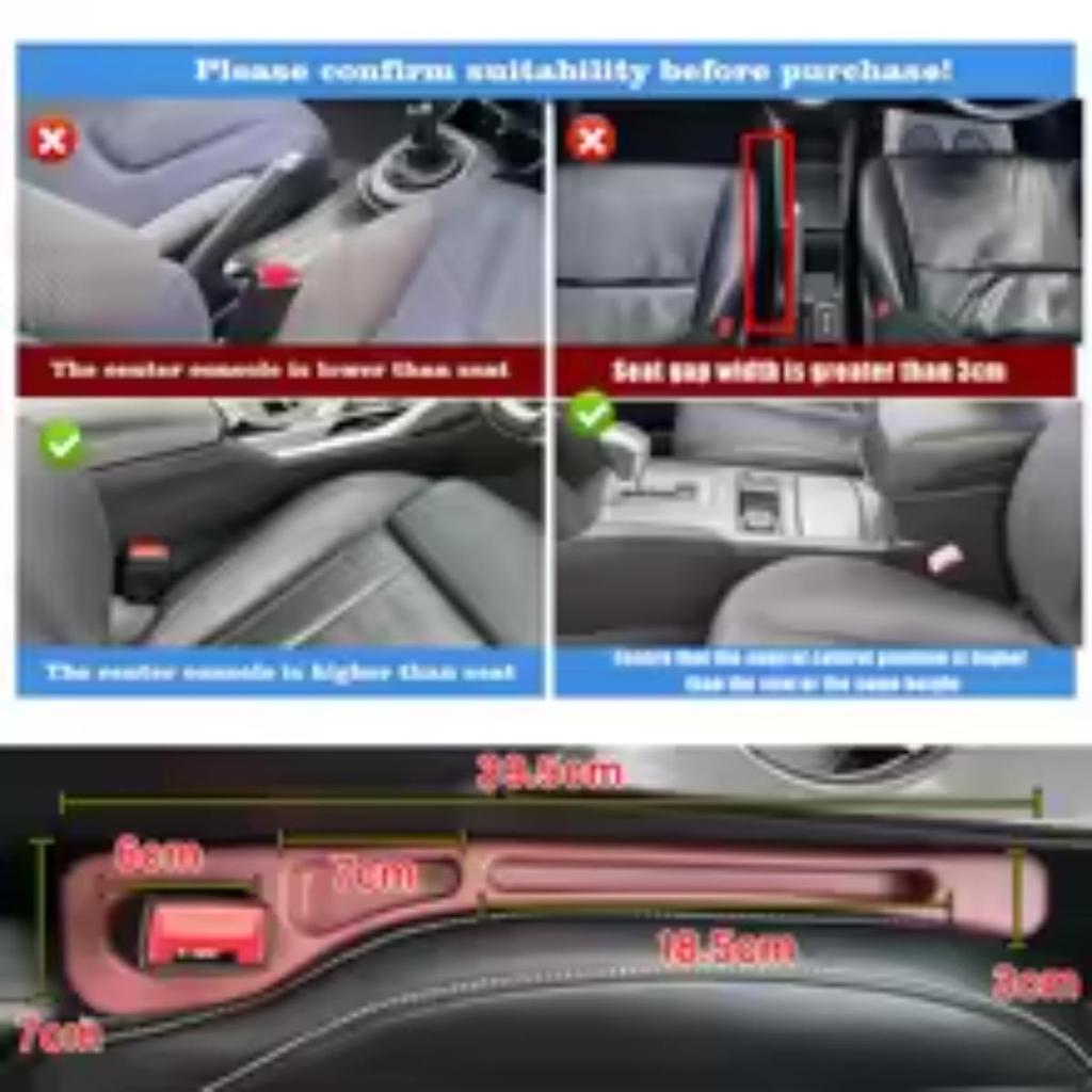 1Pair Car Seat Gap Filler Seat Crevice Storage Box Bag Between Seats Console Organizer Decoration Interior Auto Accessories