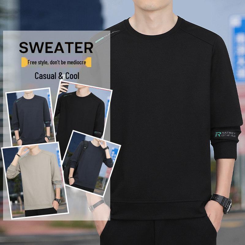 Woodpecker Men's 2025 Hoodie: Breathable Plus Velvet Round Neck Pullover, Long Sleeve, Spring/Autumn Style