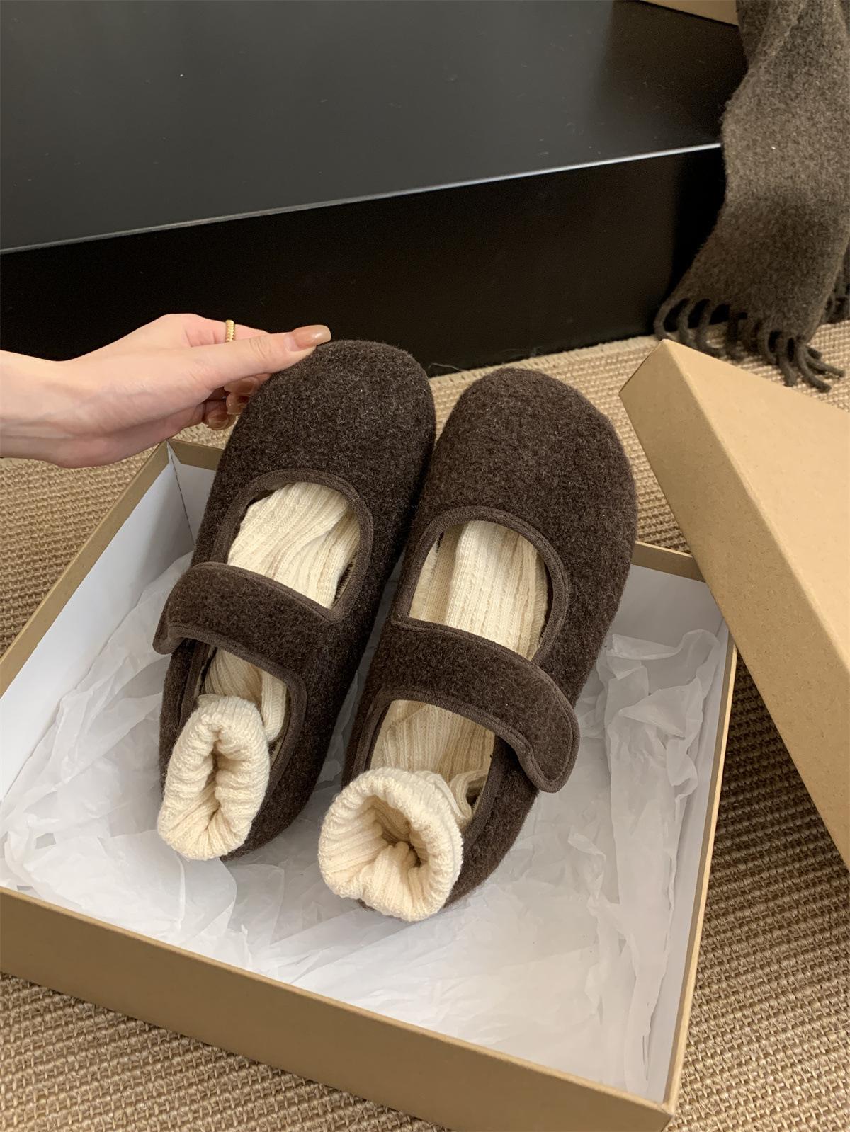 

Новые пушистые туфли для женской верхней одежды 2 зимние с мелким вырезом теплые и бархатные слово Мэри 40