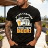 Men TShirt Summer Casual Short Sleeve Cotton Beer Caravan Humor Graphic Tee for Outdoor Camping Party Gift Fashion Top