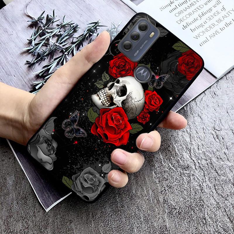 Telefonkasten mit Totenkopf-Motiv für Moto Edge 50 40 Pro Edge 40 30 Ultra Neo Fusion G Power G Stylus G Play E32 E20 E40