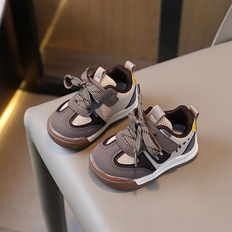 

Детская обувь для девочек Весна-Осень Новые 0-1 Один 2 Года Мягкая подошва Кеды Детские Туфли на шнуровке 16 темно-коричневого