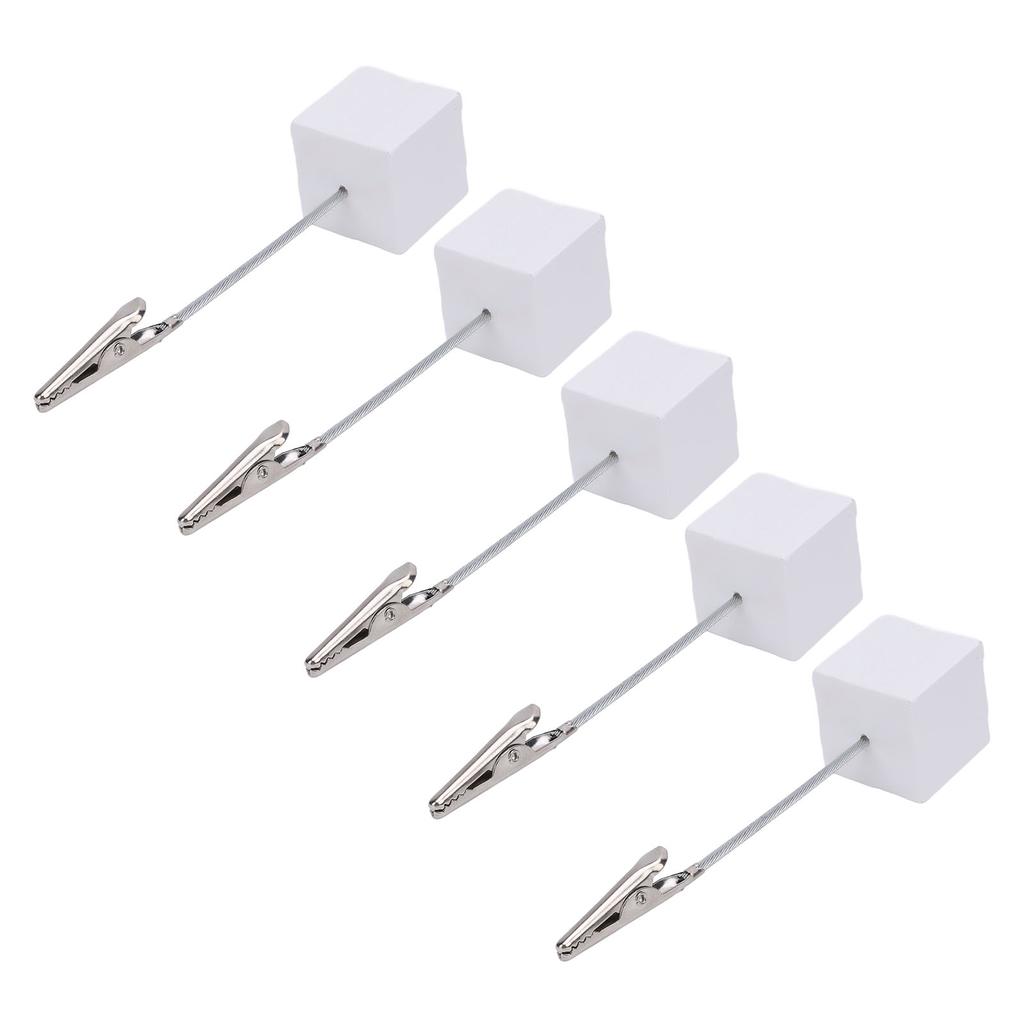 Suport pentru cărți de număr de masă de 10 buc. Bloc de lemn Suport pentru fotografii cu clemă de crocodil cu mementouri pentru mementouri Whi